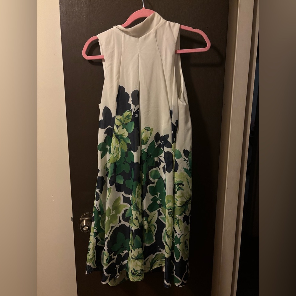 Robbie Bee Green and White Floral Dress